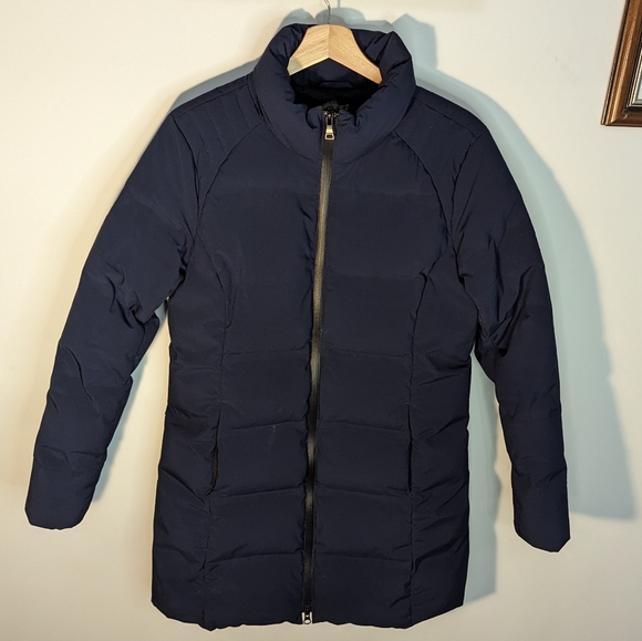 Navy Blue Downfill Parka Jacket - Picture 1 of 4